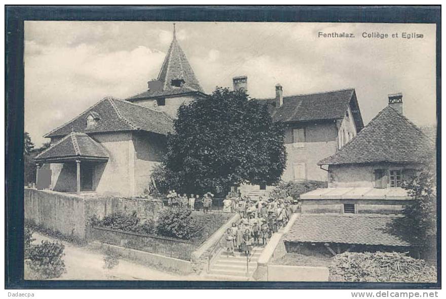 Vaud, P - Penthalaz, Collège Et Eglise, Animée, Ecoliers, - Penthalaz