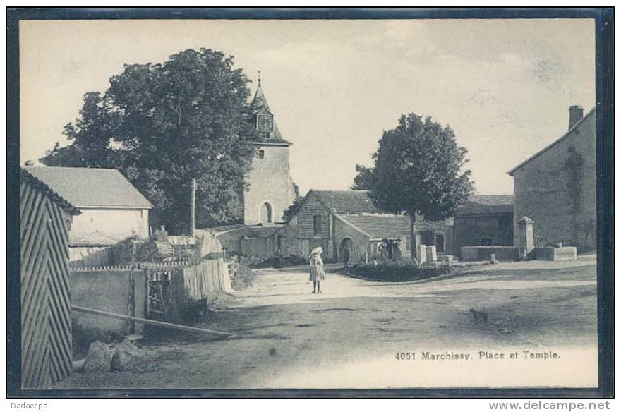 Vaud, M - Marchissy, Place Et Temple, Animée, - Marchissy