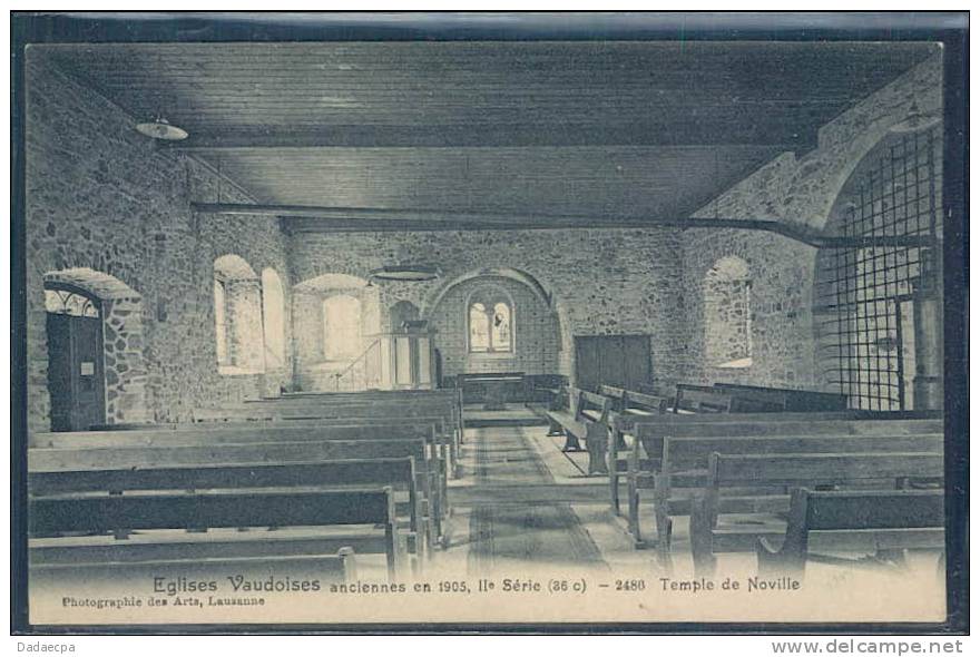 Vaud, N. - Eglises Vaudoises Anciennes En 1905, Le Temple De Noville, - Noville