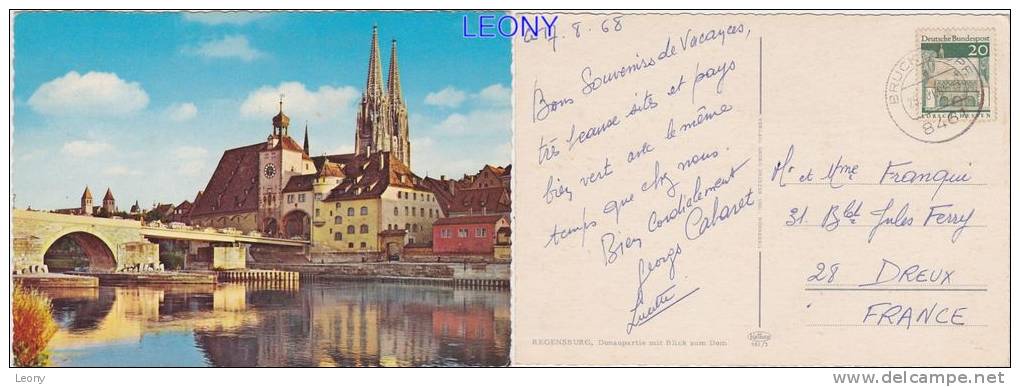 CPSM 10X15   D´ ALLEMAGNE -  REGENSBURG Donaupartie Mit Blick Zum Dom 1968 - Regensburg