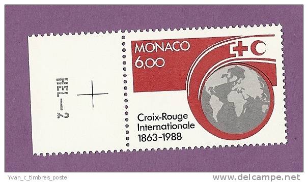 MONACO TIMBRE N° 1637 NEUF SANS CHARNIERE CROIX ROUGE - Carnets