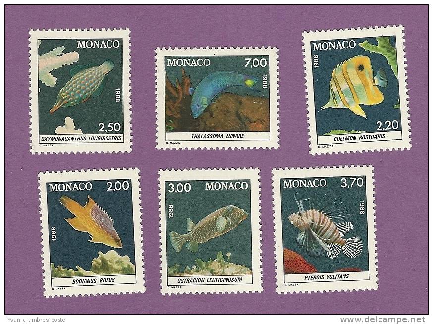 MONACO TIMBRE N° 1615 A 1620 NEUF SANS CHARNIERE POISSONS DU MUSEE OCEANOGRAPHIQUE - Booklets