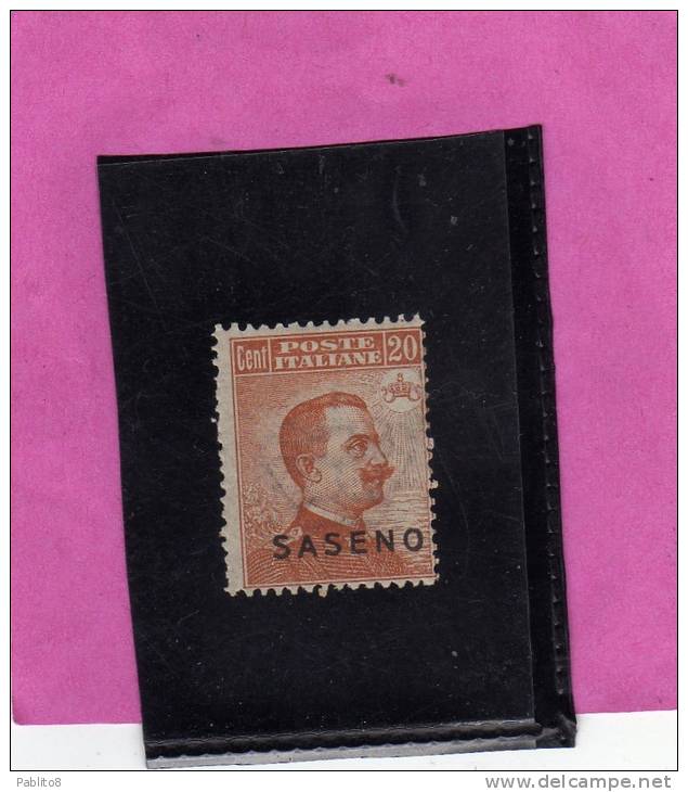 SASENO 1923 SOPRASTAMPATO D'ITALIA ITALY OVERPRINTED CENT. 20c MNH - Saseno