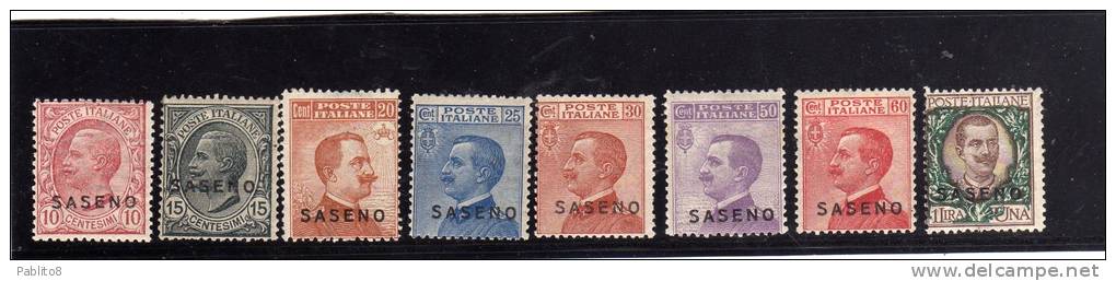 COLONIE ITALIANE SASENO 1923 ITALY OVERPRINTED SOPRASTAMPATI D'ITALIA SERIE COMPLETA MNH - Saseno