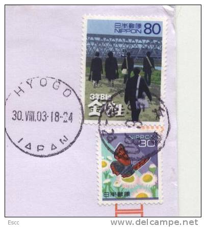 Used Cover With Stamp  Butterfly    From Japan - Brieven En Documenten