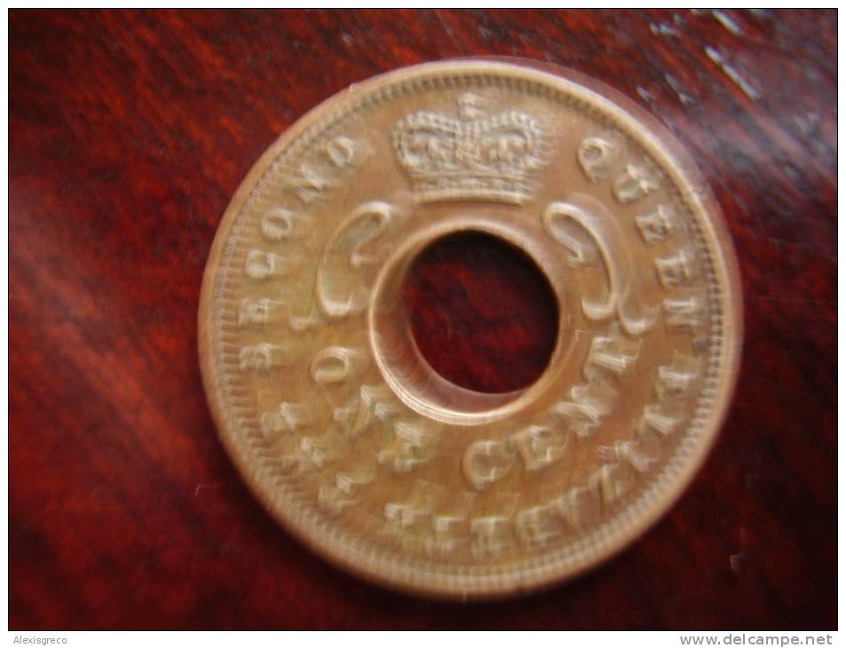 BRITISH EAST AFRICA USED ONE CENT COIN BRONZE Of 1957 H. - Africa Orientale E Protettorato D'Uganda