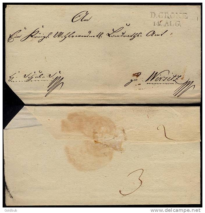 PREUSSEN 1819 Vorphila-Brief D.Crone/Deutsch-Krone (OPD Cöslin +25) Nach Wirsitz - Precursores