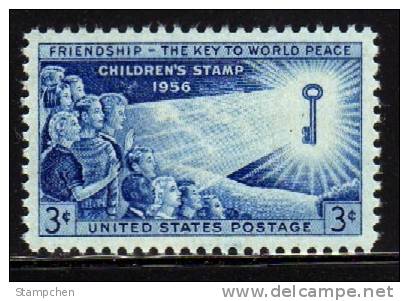 1956 USA Children Of The World Stamp Sc#1085 Kid Boy Girl Key Light - Neufs