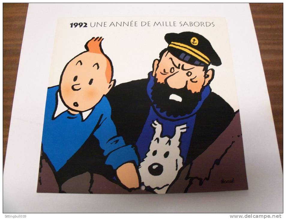 TINTIN. Calendrier 1992. Une Année De Mille Sabords, Avec Jurons Et Insultes De Haddock. Pièce De Collection ! - Agendas & Calendarios