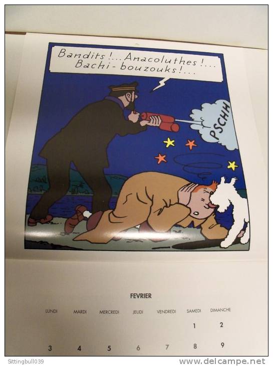 TINTIN. Calendrier 1992. Une Année De Mille Sabords, Avec Jurons Et Insultes De Haddock. Pièce De Collection ! - Agendas & Calendarios