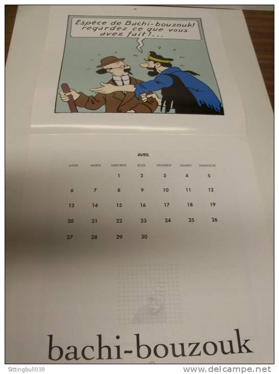 TINTIN. Calendrier 1992. Une Année de Mille Sabords, avec jurons et insultes de Haddock. Pièce de Collection !