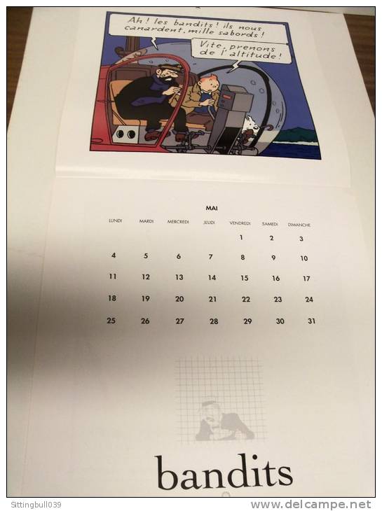 TINTIN. Calendrier 1992. Une Année de Mille Sabords, avec jurons et insultes de Haddock. Pièce de Collection !