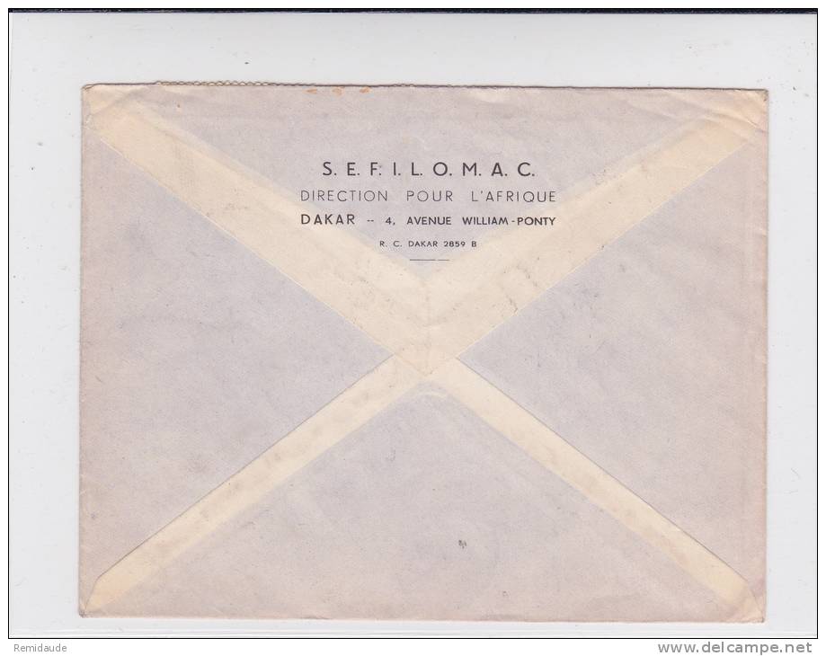 SENEGAL / AOF - 1946 - ENVELOPPE PAR AVION De DAKAR Pour LYON Avec TAXE INTERESSANTE De 12 F. - Cartas & Documentos