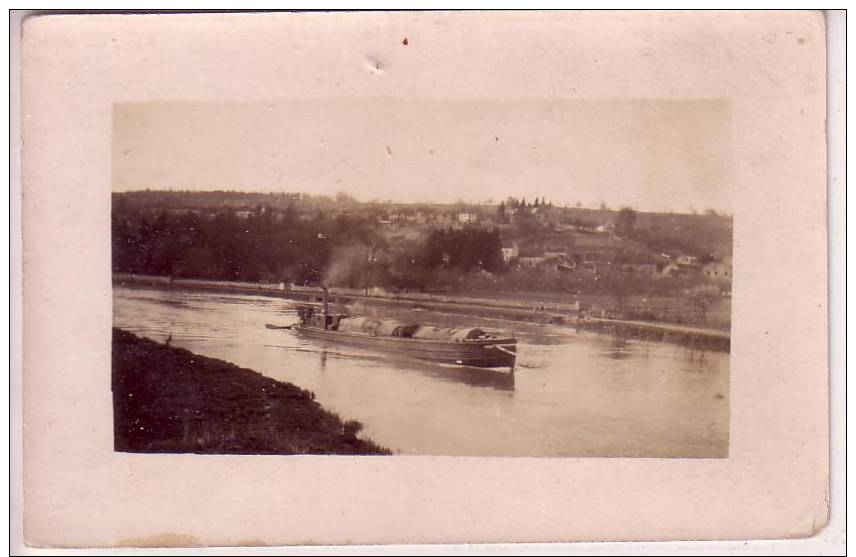 PENICHE - CARTE PHOTO - SOUVENIR DE CHARTRE AVRIL 1918 - Binnenschepen