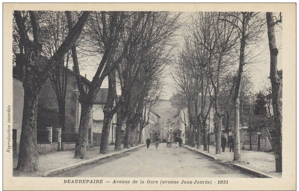 19a - 38 - Beaurepaire - Isère - Avenue De La Gare (Avenue Jean-Jaurés) - 1931 - Beaurepaire