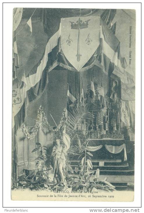 JEANNE D´ARC - CPA - VIEUVICQ (28) Choeur De L´église, Fête Johanique 26 Septembre 1909, Blason - Famous Ladies