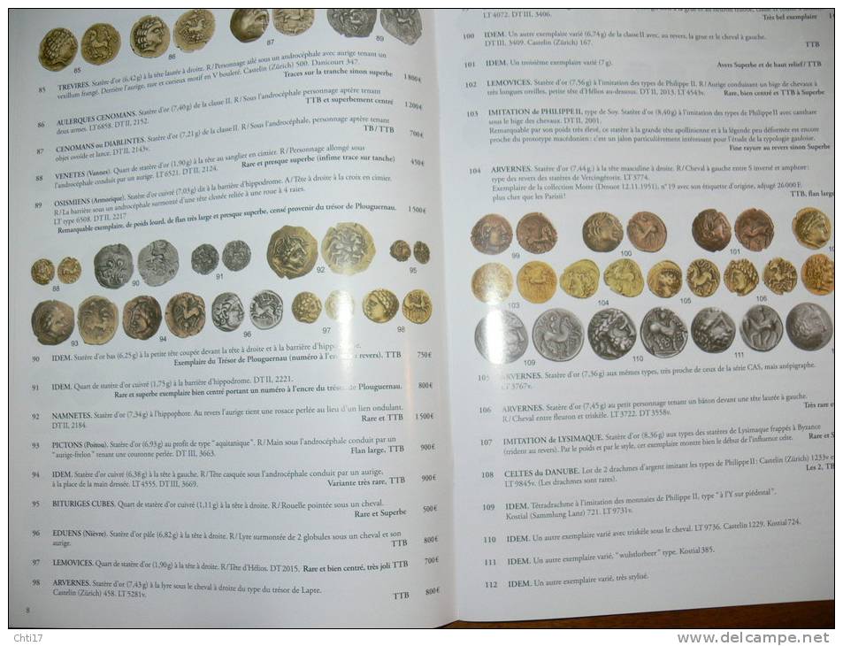 CATALOGUE VENTES NUMISMATIQUE  ROSSINI MONNAIES ANTIQUES CELTES GAULOISES FRANCAISES ETRANGERES AVEC COTE 2008