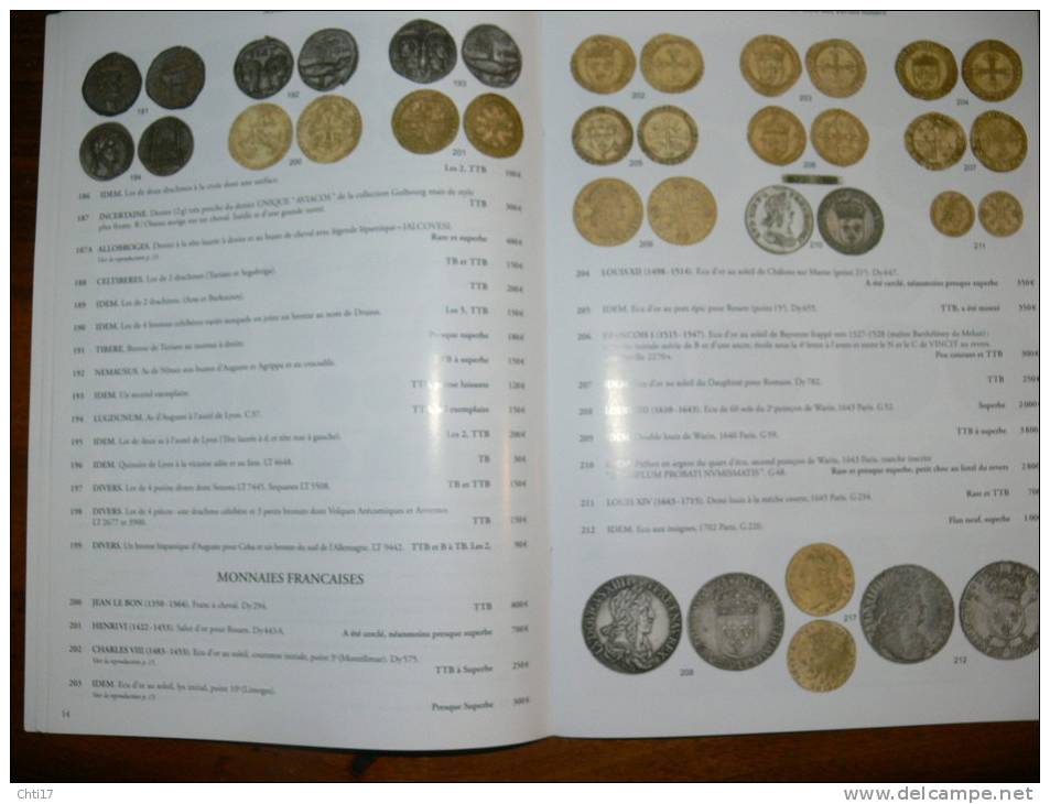 CATALOGUE VENTES NUMISMATIQUE  ROSSINI MONNAIES ANTIQUES CELTES GAULOISES FRANCAISES ETRANGERES AVEC COTE 2008