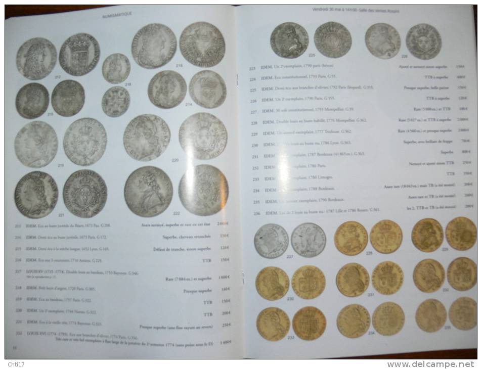 CATALOGUE VENTES NUMISMATIQUE  ROSSINI MONNAIES ANTIQUES CELTES GAULOISES FRANCAISES ETRANGERES AVEC COTE 2008