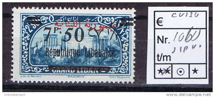 Rep. Libanaise 1928: Maury  106 D, Surcharge Erreur Virgule Apres "P", Neuf ** /MNH, Cote &euro; 130 Yv 107 ? - Unused Stamps