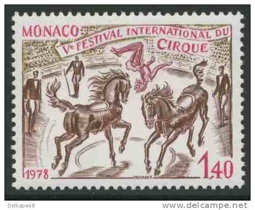 Monaco 1978 Mi 1353 YT 1169 ** Horseback Acrobatics / Kunstreiterin / Ecuyère - 5th Int. Circus Festival, Monaco - Zirkus