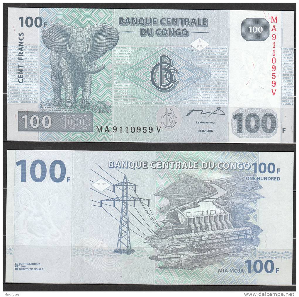 CONGO DEM. REP.  : Banconota 100 Franchi - 2007 - FDS - Unclassified