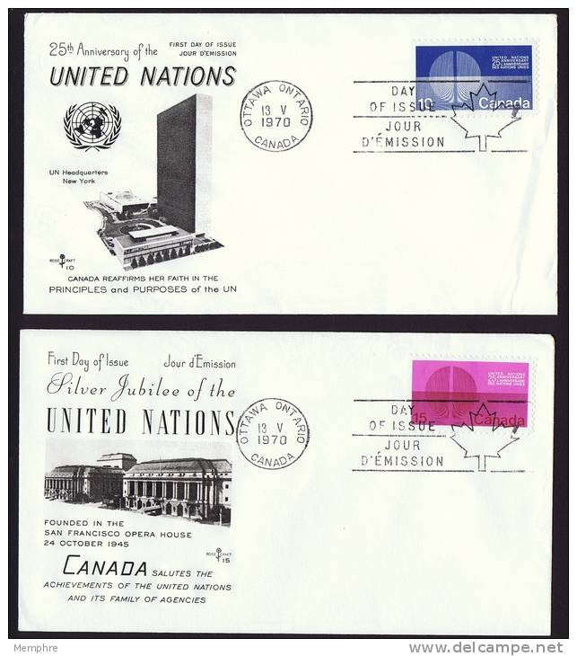 1970  United Nations   Rose Craft Cachet   Sc 513-4 - 1961-1970