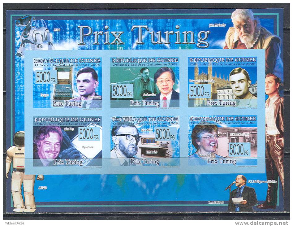 A0344 ✅ Robots Robototechnica Prix Turing Physic 2008 Sheet+S/s MNH ** Imperf Imp Imperforates - Computers