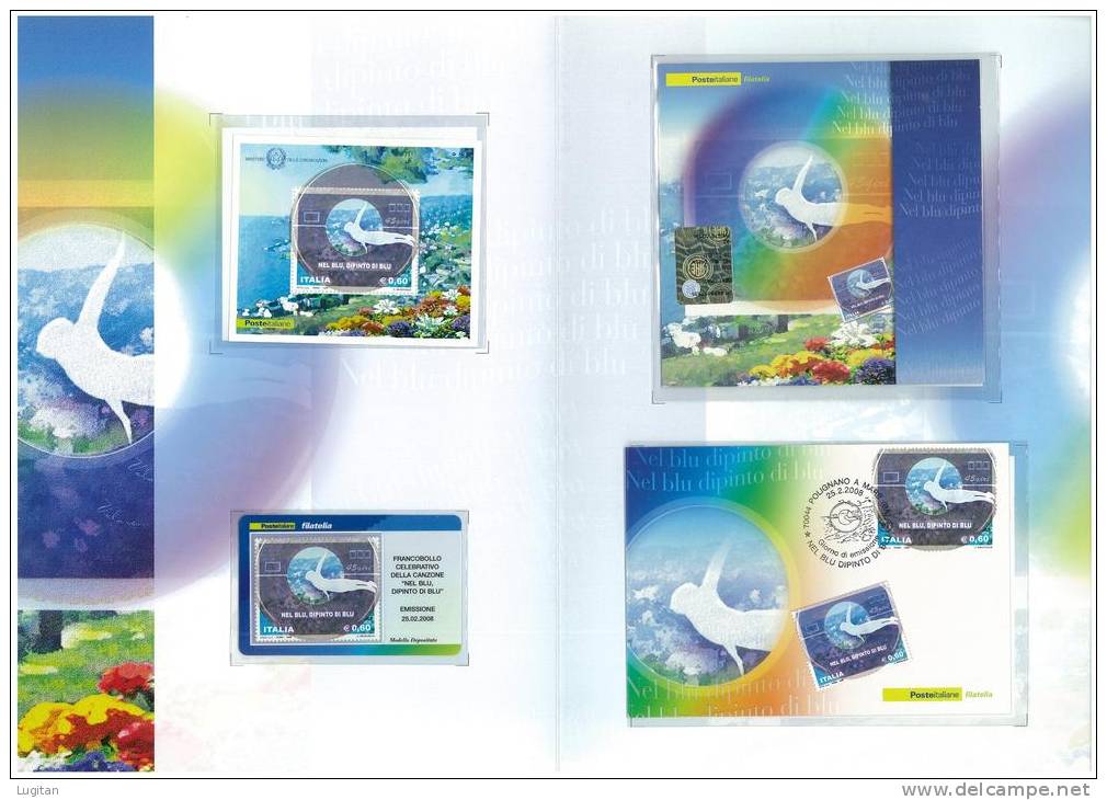 Filatelia - NEL BLU DIPINTO DI BLU ANNO 2008 SPECIALE OFFERTA DI FOLDERS EMESSI DALLE POSTE ITALIANE - Presentation Packs