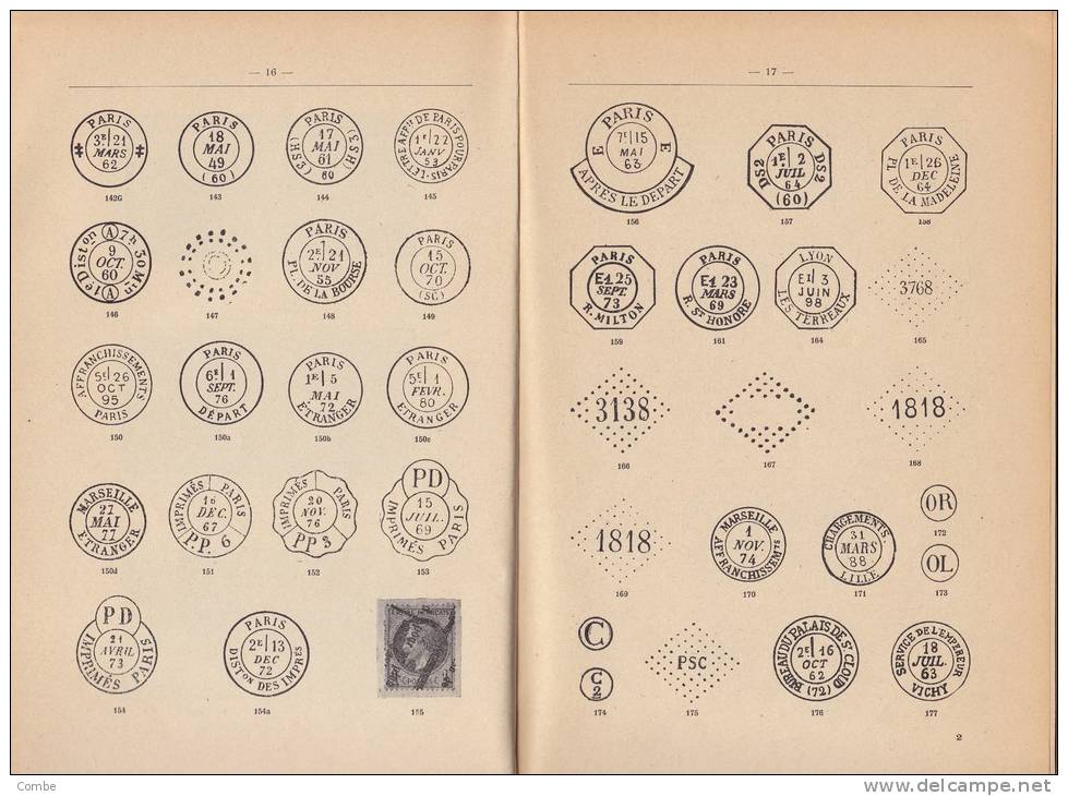 Catalogue Des Oblitérations Des Timbres De France 1849-1876 E.H. BEAUFOND édition  Yvert-tellier 1947 - Frankreich