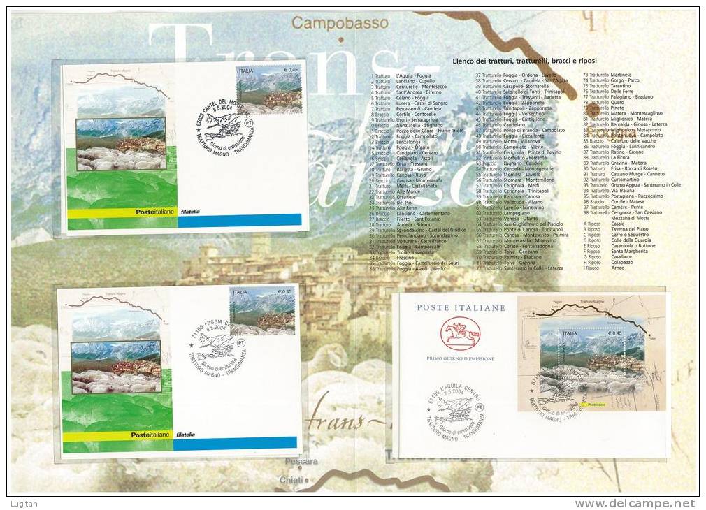 Filatelia - LA TRANSUMANZA ANNO 2004 SPECIALE OFFERTA DI FOLDERS EMESSI DALLE POSTE ITALIANE - Presentation Packs