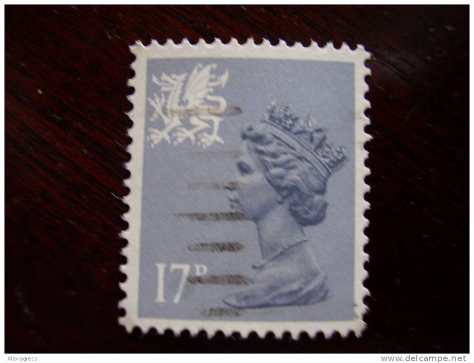 GB REGIONAL " WALES "  SCARCE TOP CATALOGUE VALUE DEFINITIVE USED 17p TYPE II. - Pays De Galles