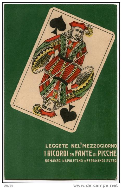 CARTOLINA PUBBLICITà GIORNALE IL MEZZOGIORNO NAPOLI FANTE DI PICCHE CARTE - Spielkarten