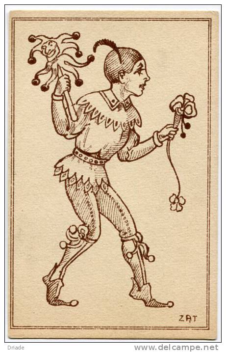 CARTOLINA FORMATO PICCOLO JOLLY CARTE DA GIOCO ILLUSTRATORE ZAT - Playing Cards