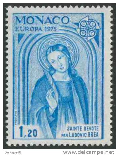 Monaco 1975 Mi 1168 YT 1004 **  "Sainte Devote" By Ludovic Bréa (um 1450-um 1523) / St. Devote - Europa Cept - Schilderijen