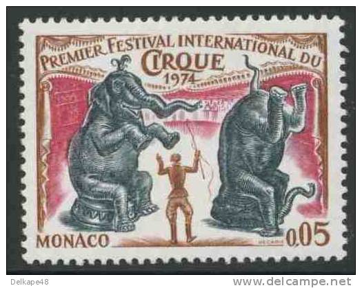 Monaco 1974 Mi 1132 YT 975 ** Performing Elephants / Elefantendressur éléphants - 1st Int. Circus Festival, Monaco - Elefanten