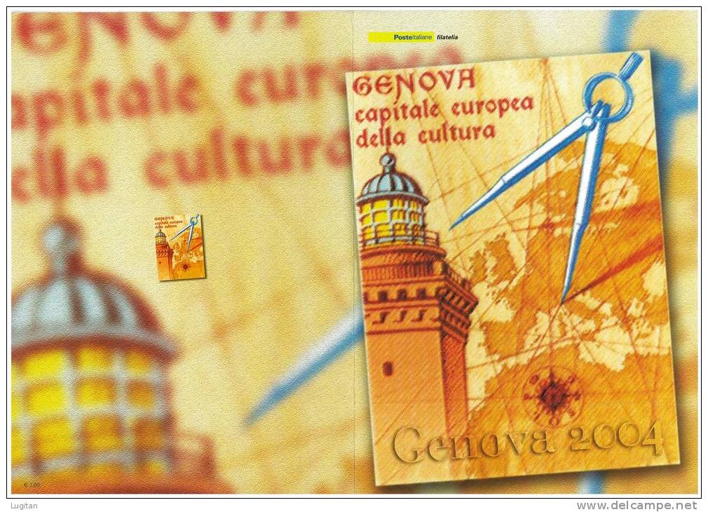 Filatelia - GENOVA CAPITALE EUROPEA DELLA CULTURA ANNO 2004 SPECIALE OFFERTA DI FOLDERS EMESSI DALLE POSTE ITALIANE - Presentation Packs