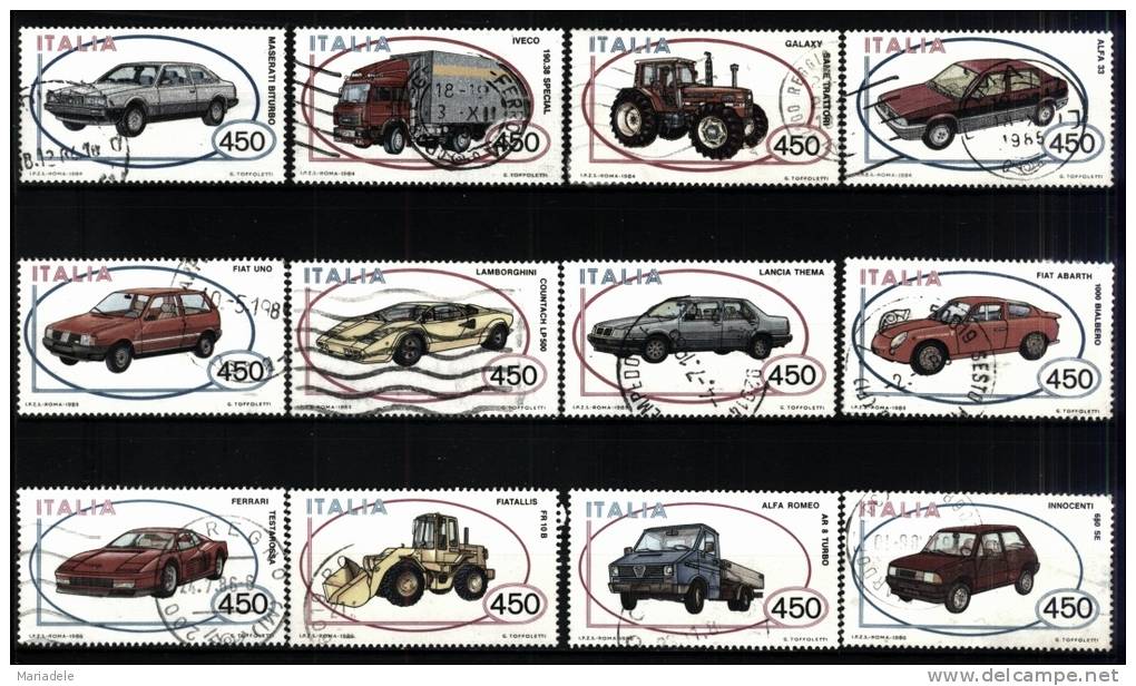 Italia 1984-86, Automobili (o), Giro Completo 12 Valori - Lotti E Collezioni