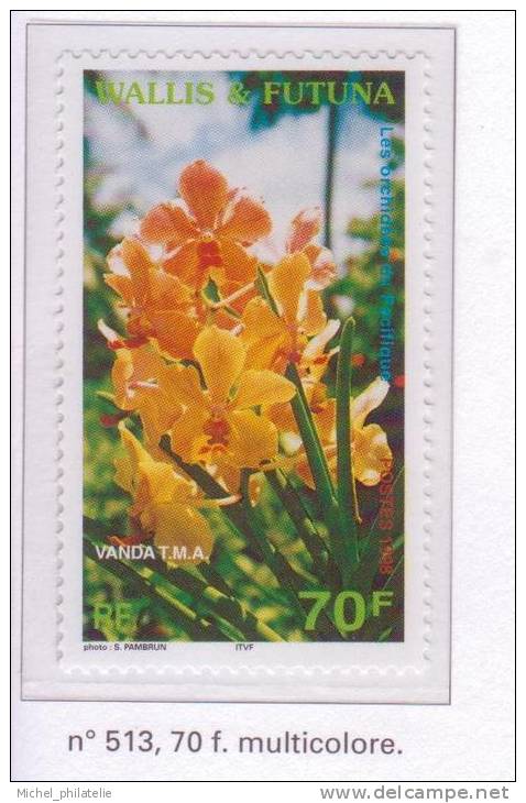 Wallis Et Futuna N° 513 à 516** Neuf Sans Charniere  FLORE Fleurs Orchidées Du Pacifique - Ongebruikt