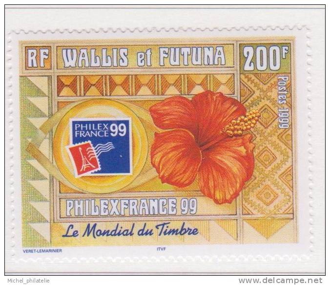 Wallis Et Futuna N °530** Neuf Sans Charniere  COMPOSITION AVEC LOGO ET UNE FLEUR D'HIBISCUS - Unused Stamps