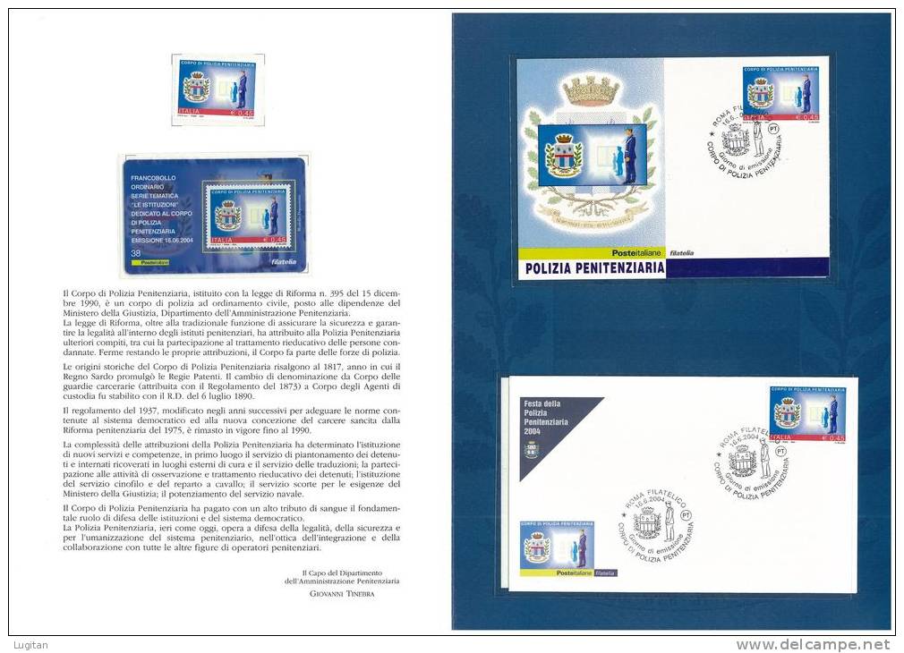 Filatelia - CORPO DI POLIZIA PENITENZIARIA ANNO 2004 SPECIALE OFFERTA DI FOLDERS EMESSI DALLE POSTE ITALIANE - Paquetes De Presentación