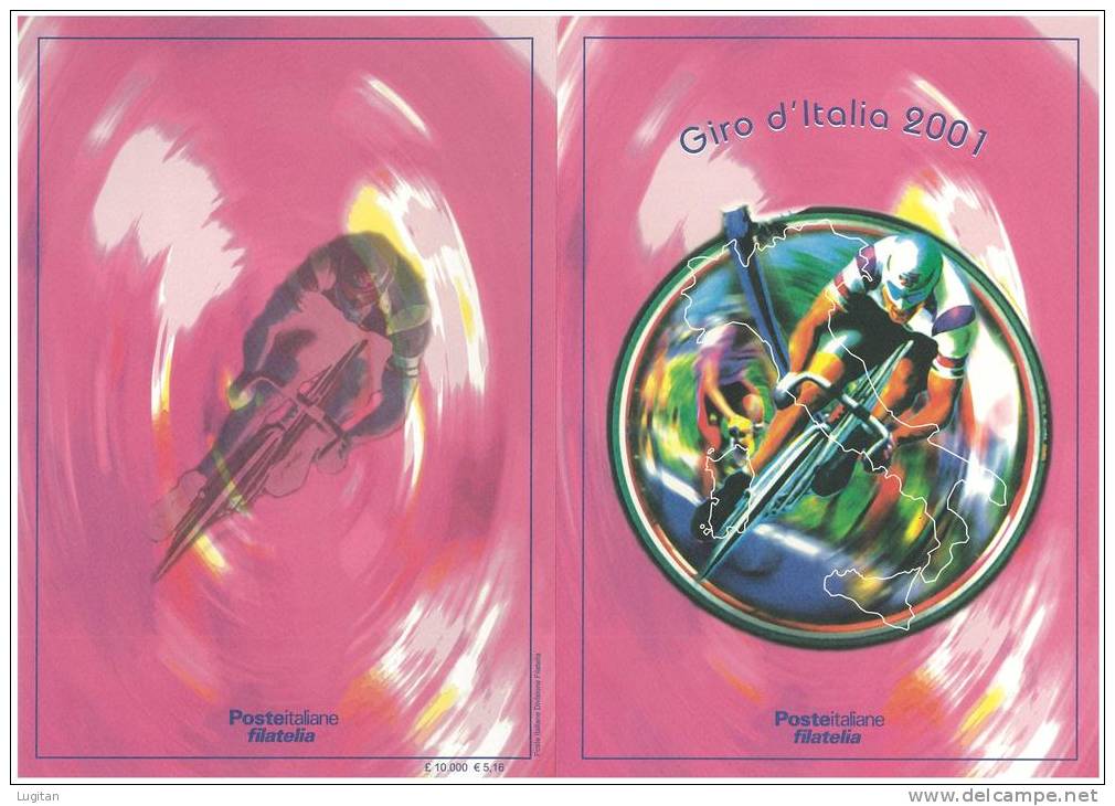 Filatelia - GIRO D'ITALIA  - CICLISMO ANNO 2001 SPECIALE OFFERTA DI FOLDERS EMESSI DALLE POSTE ITALIANE - Pochettes