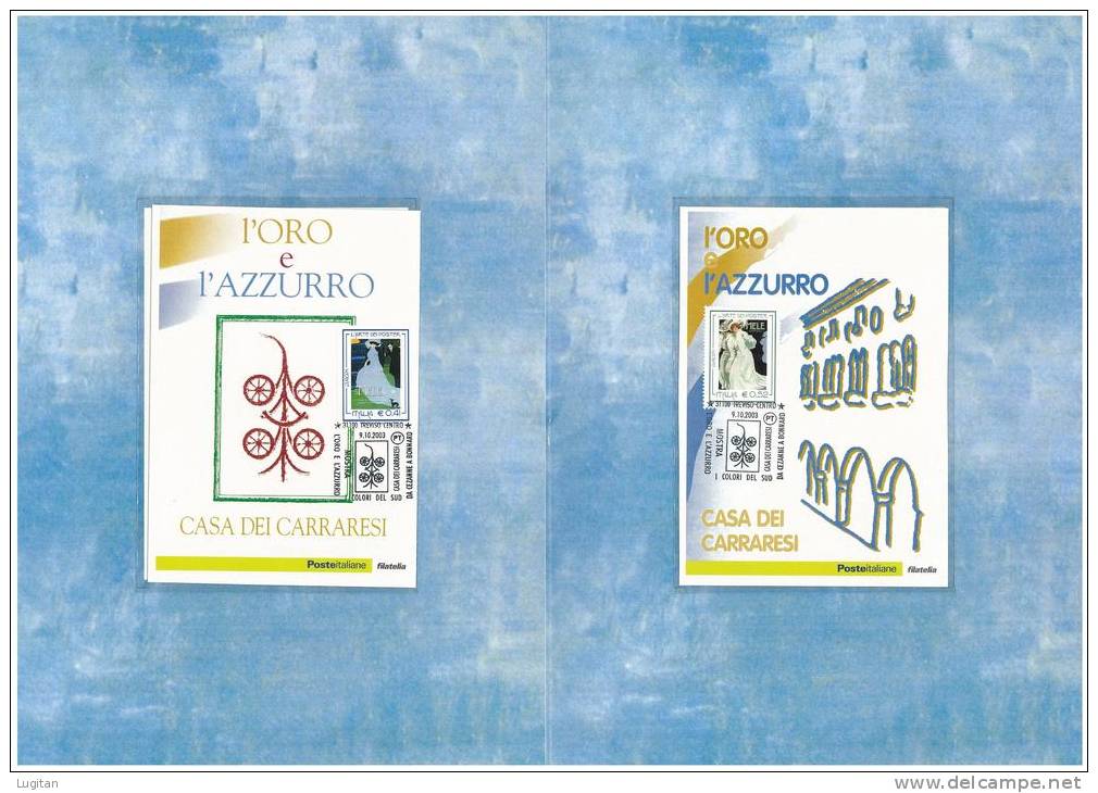 Filatelia - L'ORO E L'AZZURRO -  ANNO 2003 SPECIALE OFFERTA DI FOLDERS EMESSI DALLE POSTE ITALIANE - Pochettes