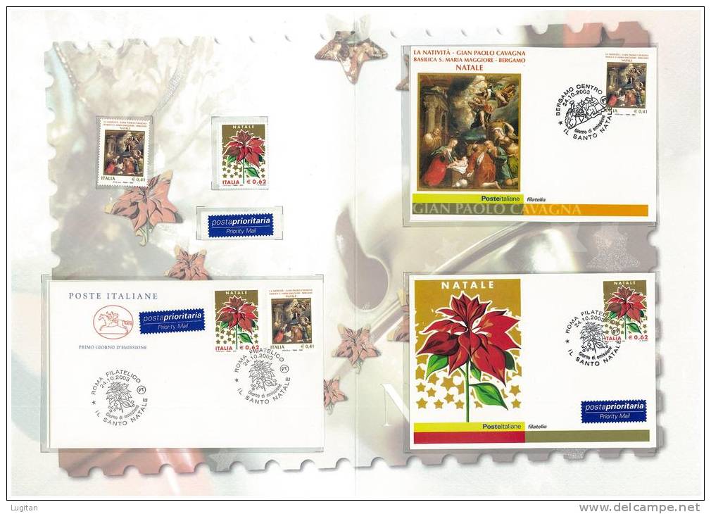 Filatelia - NATALE -  ANNO 2003 SPECIALE OFFERTA DI FOLDERS EMESSI DALLE POSTE ITALIANE - Pochettes