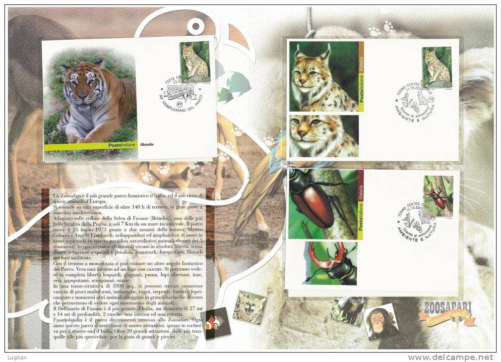 Filatelia - ZOOSAFARI -  ANNO 2002  SPECIALE OFFERTA DI FOLDERS EMESSI DALLE POSTE ITALIANE - Paquetes De Presentación