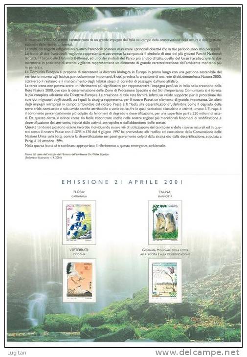 Filatelia - AMBIENTE E NATURA - ANNO 2001  SPECIALE OFFERTA DI FOLDERS EMESSI DALLE POSTE ITALIANE - Paquetes De Presentación