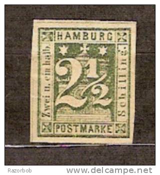 E543  Hambourg Hamburg  2 1/2 Vert Bleu  * - Hambourg