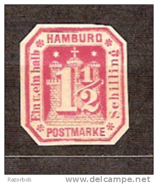 E552  Hambourg Hamburg  1 1/2 Sch. Rose Carminé  Hexagonal * - Hambourg