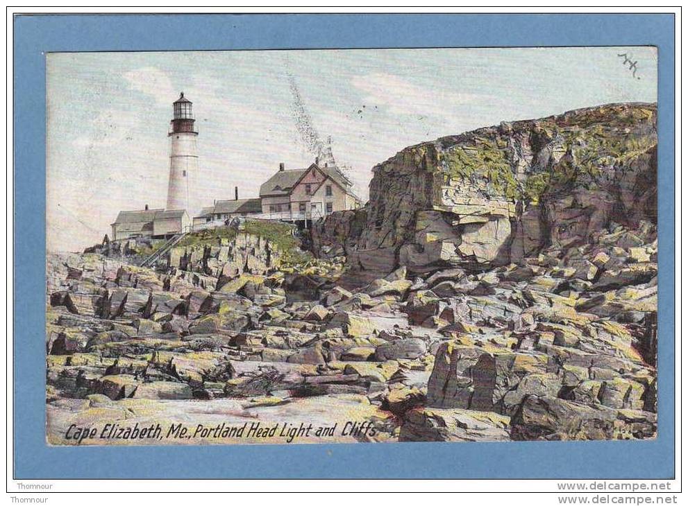 PORTLAND  -  Cape Elisabeth , Portland Head Light And Cliffs  -  1906  -  BELLE CARTE  PRECURSEUR - - Portland