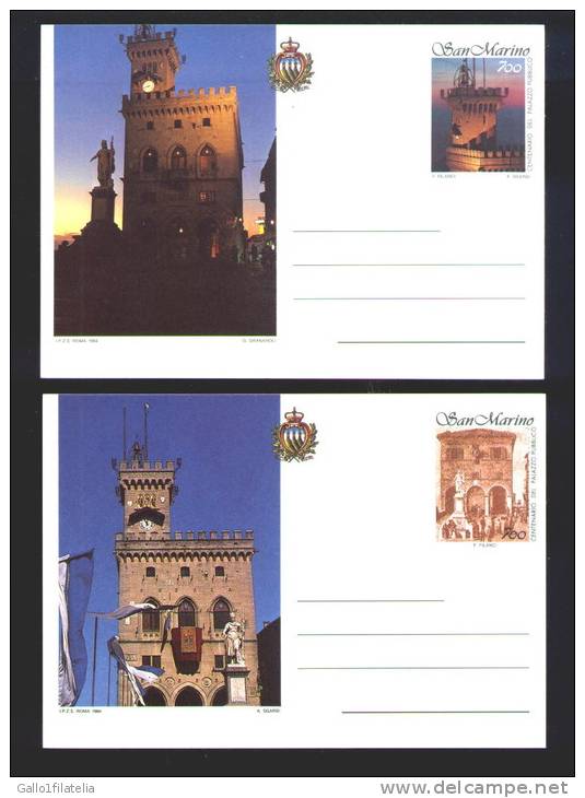 1994-S.MARINO-CENTENARIO PALAZZO PUBBLICO. (C.66-67) - Entiers Postaux